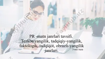 public relations matnlarining tavsifi — PPTX