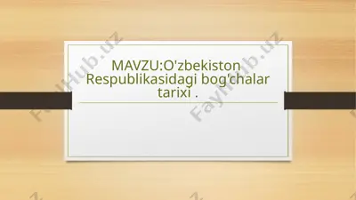 o'zbekiston respublikasida g'ib chalarni tarixi — PPTX
