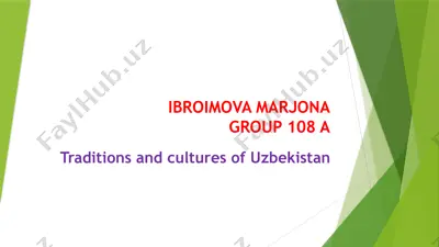 traditions and cultures of uzbekistan — PPTX