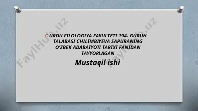 ubaydiytuyuqlarining tahlili — PPTX