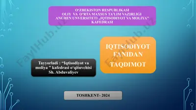 lean production (sanoatkorxonalari resurslarini samarali boshqarish) — PPTX