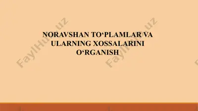 noravshan to'plamlar va ularning xossalari — PPTX