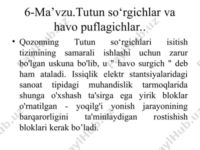 tutun so‘rgichlar va havo puflagichlar — PPT