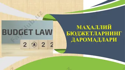 маҳаллий бюджетларнинг даромадлари — PPTX