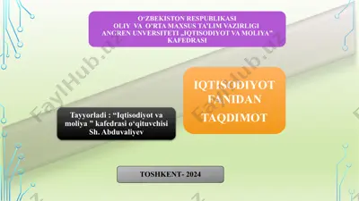 sanoatda ishlab chiqarish fondlari — PPTX