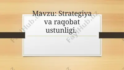 raqobatning 5 taumumiy strategiyasi — PPTX