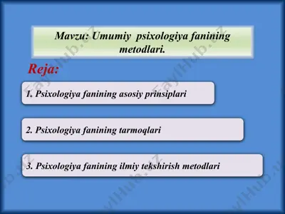 psixologiya fanining metodlari — PPTX
