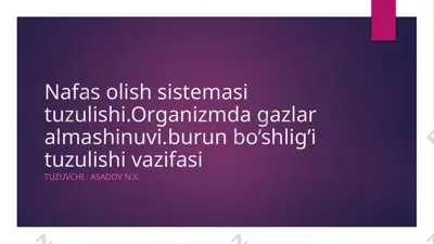 nafas olish sistemasi tuzulishi — PPTX