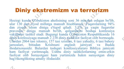 diniy ekstremizm va terrorizm — PPTX