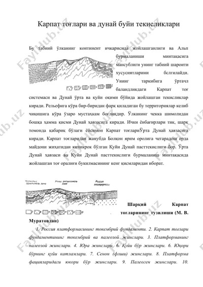 карпат тоғлари ва дунай буйи текисликлари — DOC