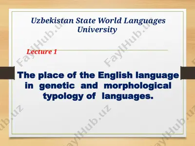 uzbekistan state world languages university lecture 1 — PPTX