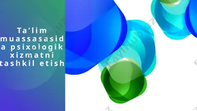 psixologik xizmat tashkilotish — PPTX