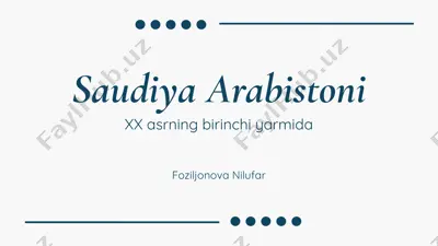 saudiya arabistoni — PPTX