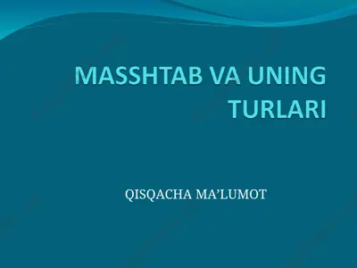 masshtablar va ularning turkumlari — PPT