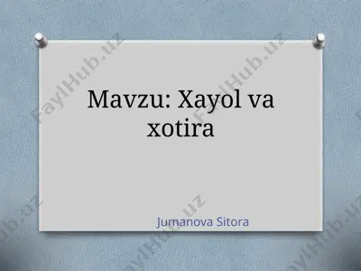 xayol va xotira — PPTX