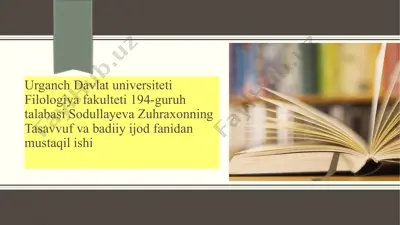 tasavvuf va badiiy ijod fanidan mustaqil ish — PPTX