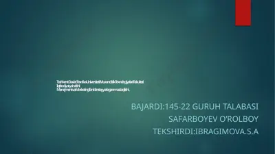 artel kompaniyasi — PPTX