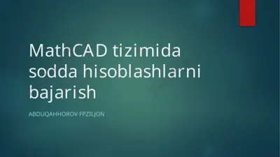 mathcad — PPTX