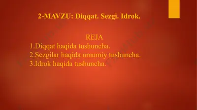 diqqat, sezgi, idrok — PPTX