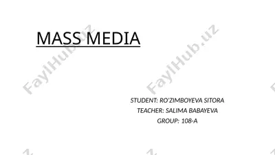mass media — PPTX