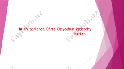 o’rta osiyo iqtisodiy fikrlar — PPTX