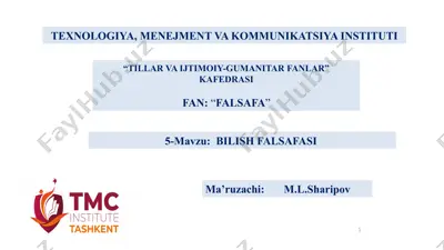bilish falsafasi — PPTX