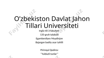 yulduzli tunlar — PPTX