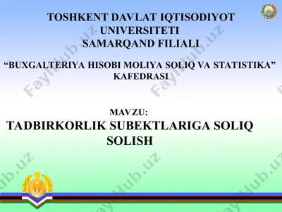 tadbirkorlik subektlariga soliq solish — PPT