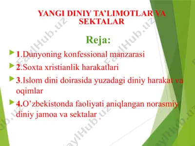yangi diniy ta’limotlar va sektalar — PPTX