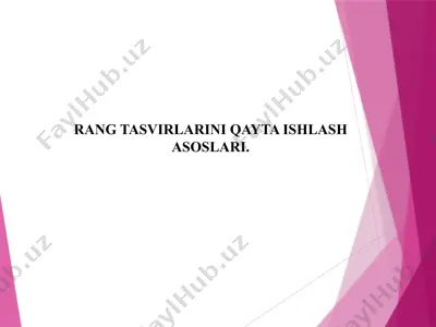 rang tasvirlarini qayta ishlash asoslari — PPTX