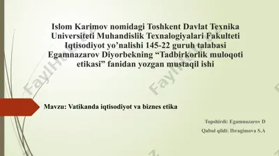 tadbirkorlik muloqotlari — PPTX