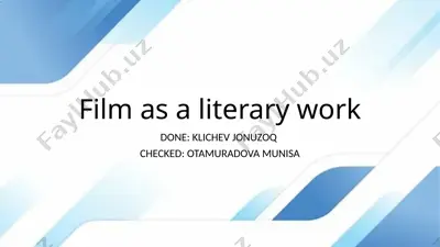 film as a literary work — PPTX