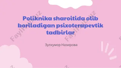 psixoterapevtik tadbirlar poliknika sharoitida — PPTX