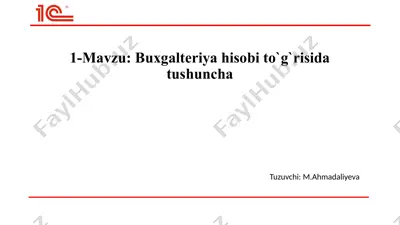 buxgalteriya hisobi to‘g‘risida tushuncha — PPT
