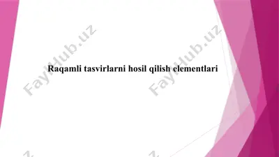tasvir signallari hosil qilish elementlari — PPTX