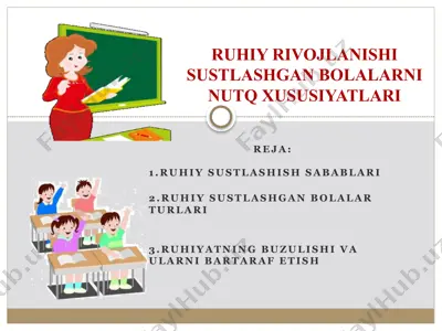 ruhiysustlashish sabablari — PPTX