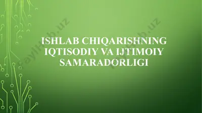 ishlab chiqarishning iqtisodiy va ijtimoiy samaradorligi — PPTX