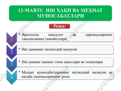 ishlabchiqarilgan mahsulot — PPTX