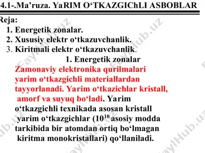 kristaldagi atomlar sonining energetik zonasini o‘lchash — PPTX