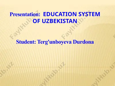 education system of uzbekistan — PPTX