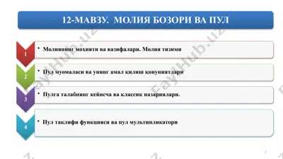 миллий иқтисодиёт молия ва пул оқимлари йўналишлари — PPTX