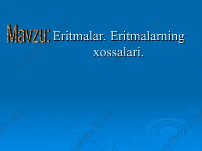 eritmalar — PPT