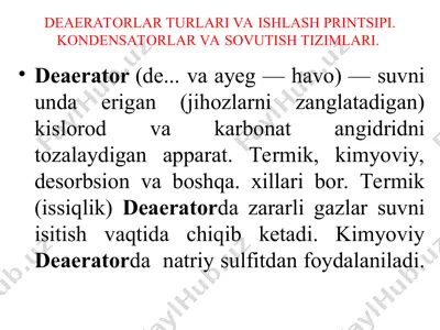 deaeratorlar va kondensatorlar — PPT