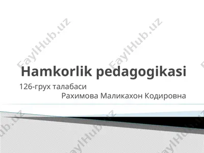 hamkorlik pedagogikasi — PPTX
