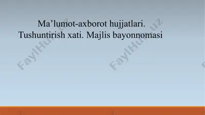 tushuntirish xati — PPTX