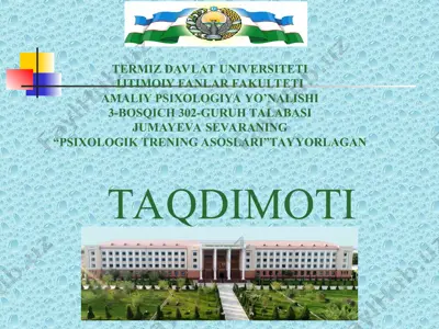 "psixologik trening asoslari" — PPT