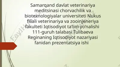 qishloqxo’jaligi: ijaravarenta — PPTX
