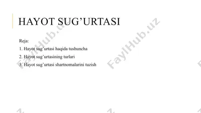 hayot sug’urtasi — PPTX