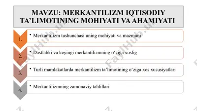 merkantilizm iqtisodiy ta'limoti — PPTX