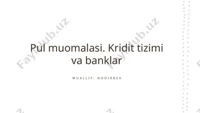 pul muomalasi — PPTX
